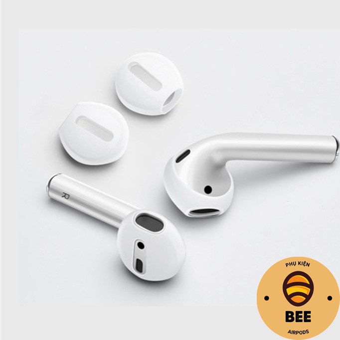 2 Nút Cao Su Silicon Siêu Mỏng Bọc Tai Nghe Apple Airpods 1 2 Chống Va Đập , Trầy Xước - BEE SHOP