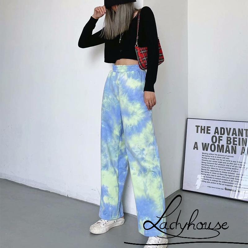 Quần Dài Lưng Thun Màu Nhuộm Thời Trang Cho Nữ