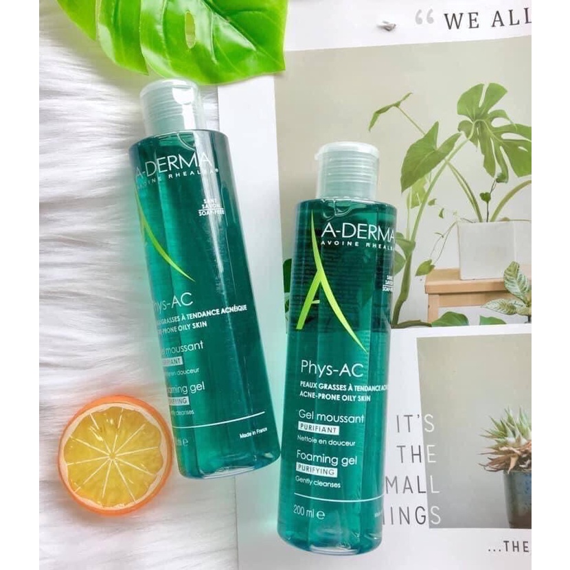 Sữa rửa mặt Aderma  Gel dành cho da dầu, mụn, nhạy cảm 200ml và 400ml