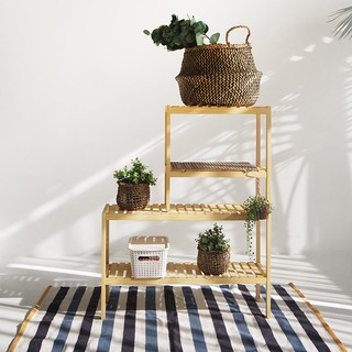 Combo 2 kệ gỗ đa năng lắp ráp tiết kiệm - bench 2fm + 2fs - natural815