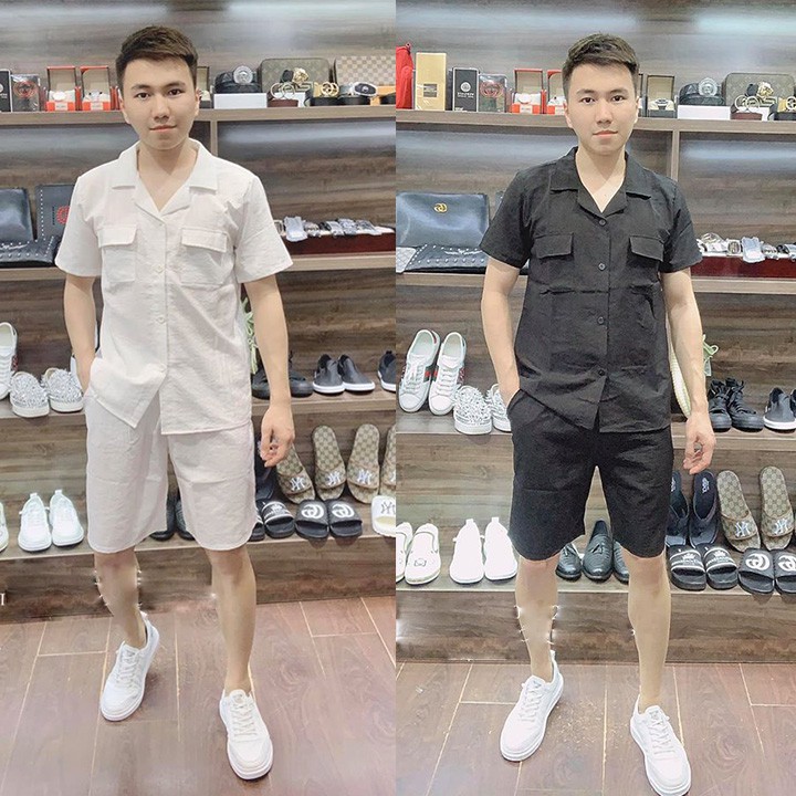 Bộ Đũi Cổ Bẻ Có Túi, Cổ Tàu Thời Trang, Phong Cách Cực Mát