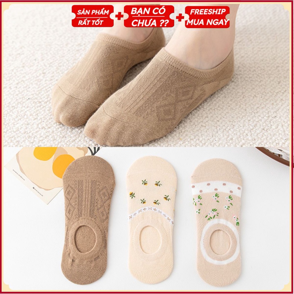 PVN38738 Set 5 đôi tất cổ ngắn, vớ nữ hoa nhí Hàn Quốc siêu xinh T2 .