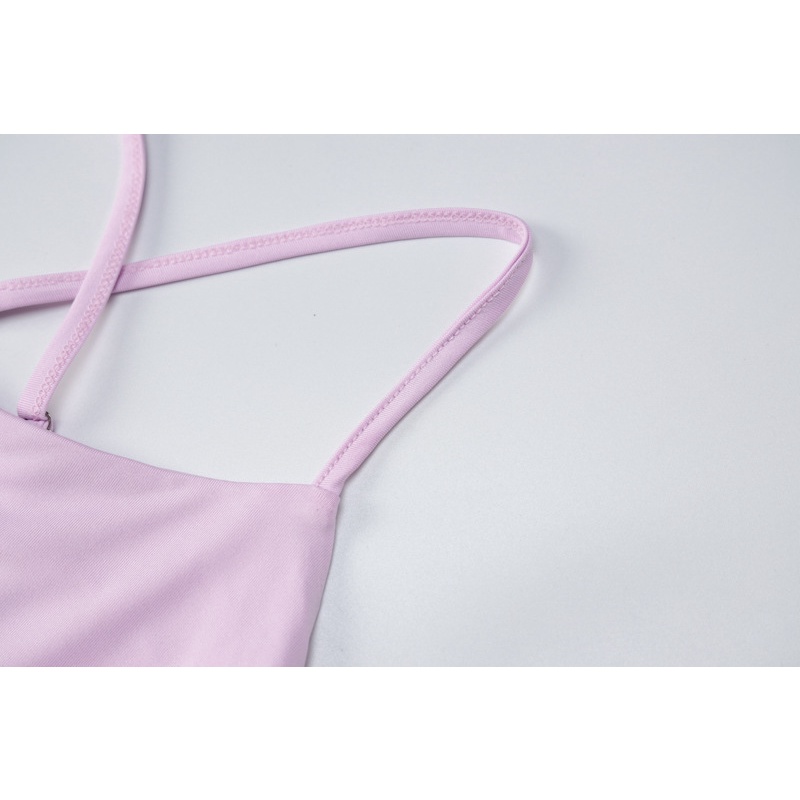 Đầm Hai Dây Màu Trơn Xẻ Tà Quyến Rũ Thời Trang Cho Nữ