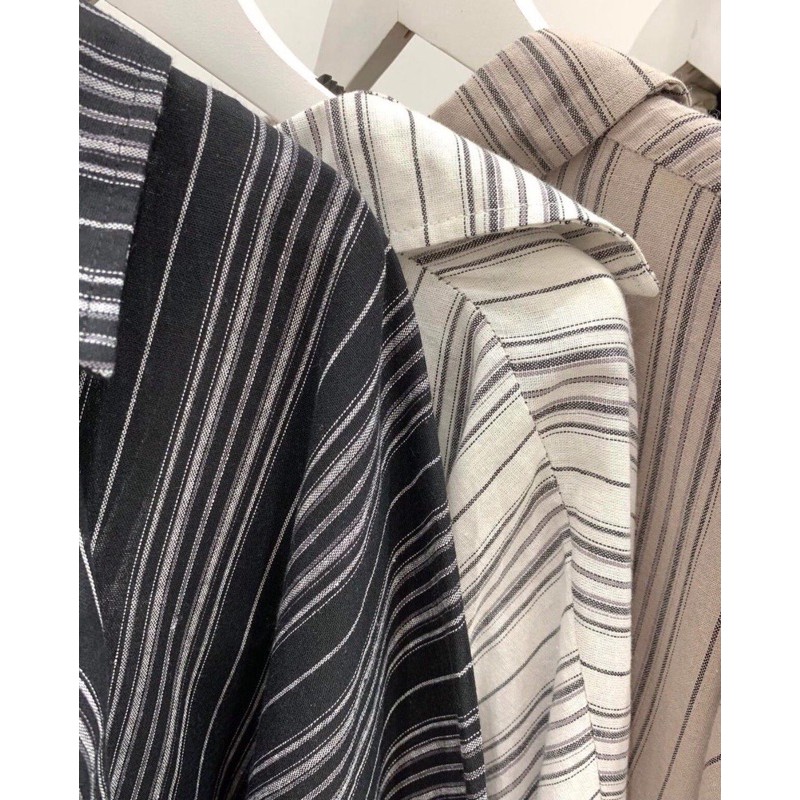 Sơ mi kẻ tay bo freesize - Kèm ảnh thật chụp