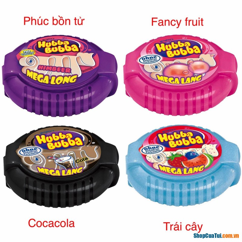 Kẹo Gum Cuộn Hubba Bubba  Dài 180cm -Mỹ pack 12 hộp