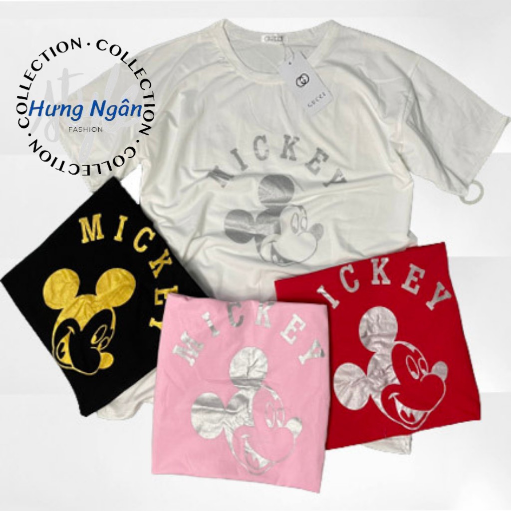 Áo Phông Unisex Mickey Chất liệu Cotton, Thoáng Mát, Thấm Mồ Hôi