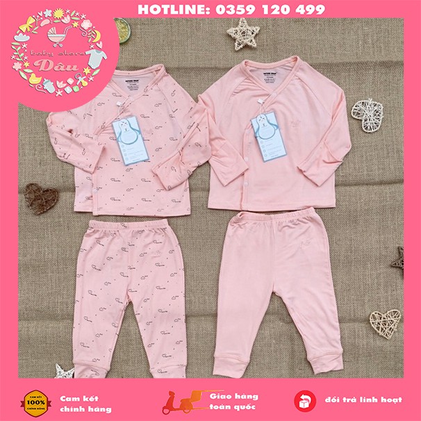 Xả hàng lẻ size set sơ sinh dài tay Natural wear cao cấp - vải sợi tre siêu mượt