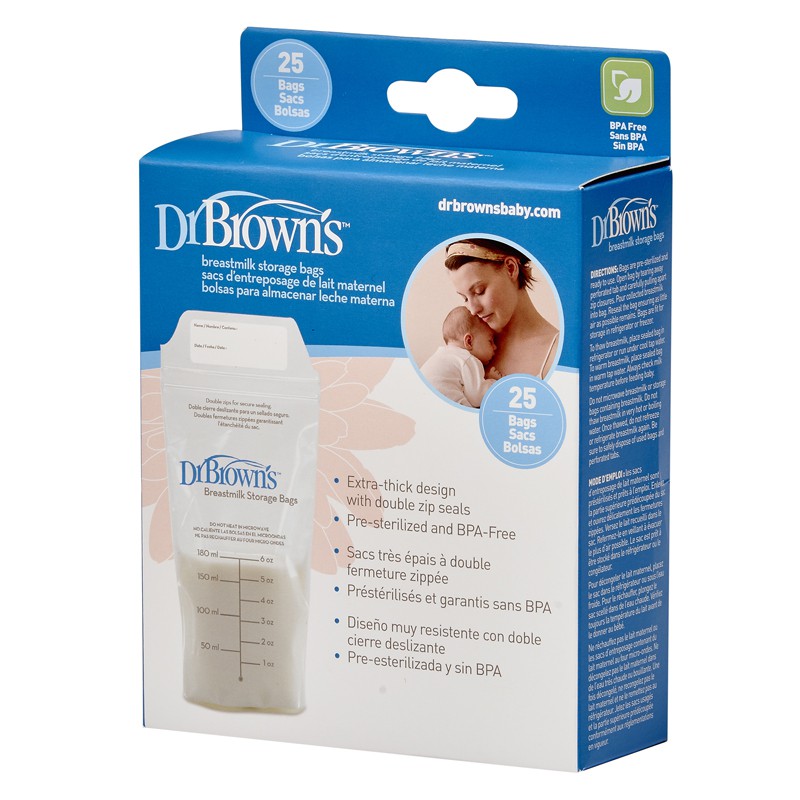 Túi trữ sữa Dr Brown's (25 túi/hộp) - Mỹ