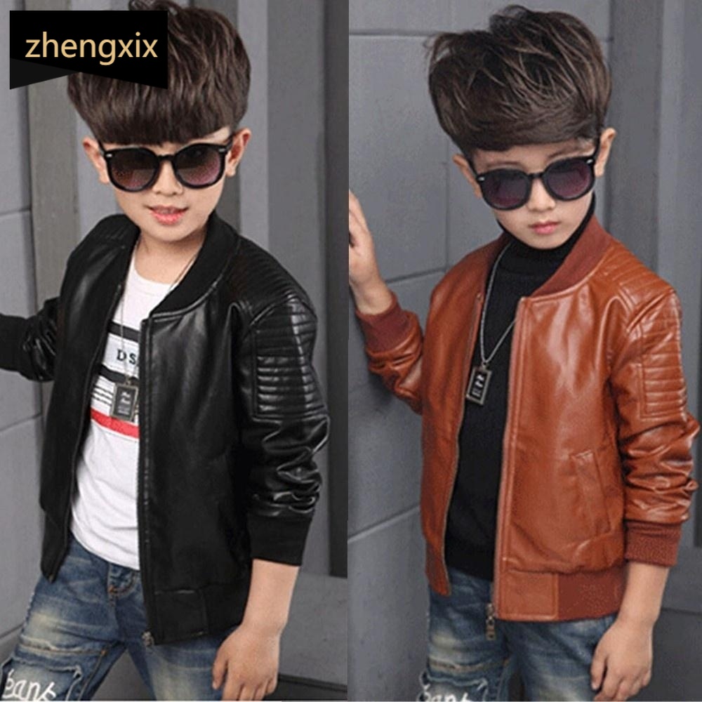 Áo khoác giả da màu sắc thời trang dành cho bé trai nhiều màu tùy chọn