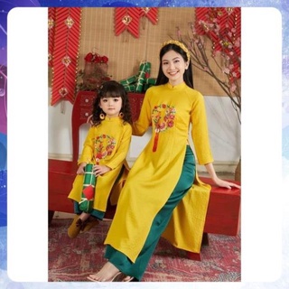 Áo dài cách tân cao cấp _áo đai cách tân mẹ và bé chất lụa mềm mịn giá tại xưởng