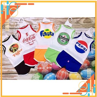 Hàng loại 1: set 5 bộ giải khát sát nách cotton 2 chiều bé 3-14kg