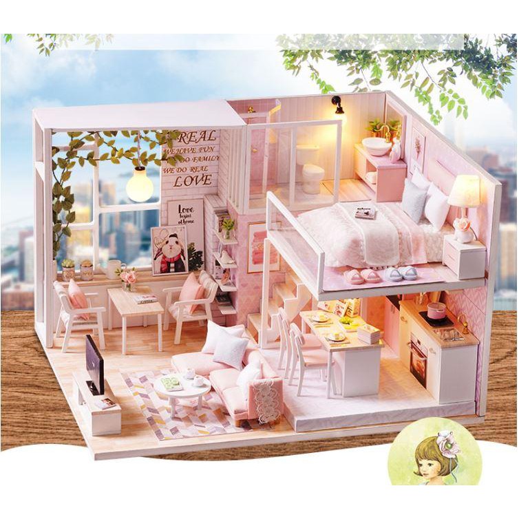 Nhà Búp Bê DIY – Pink House L022