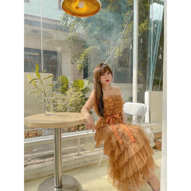 Đầm tầng dài cúp ngực nơ cột eo dự tiệc sang trọng (Video chính chủ) - Verosa Dress | BigBuy360 - bigbuy360.vn