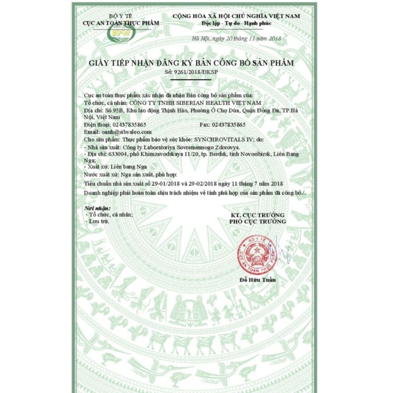 THẢO DƯỢC BỔ GAN SYNCHROVITALS IV SIBERI NGA