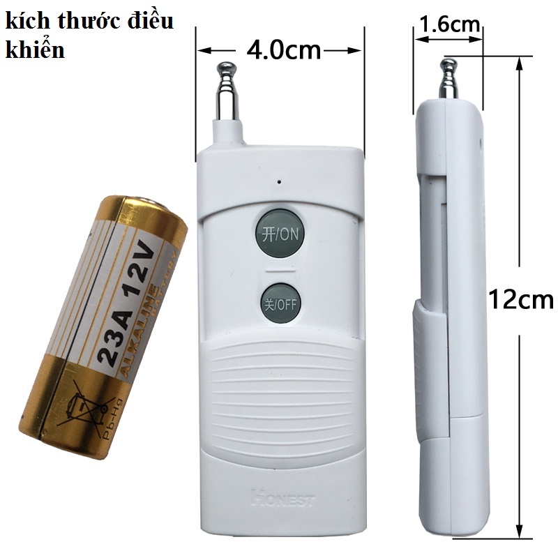 Công Tắc Điều Khiển Từ Xa Honest HT-9220KG-1Km - 40A/220V (có học lệnh) dùng cho máy bơm ,thiết bị điện...