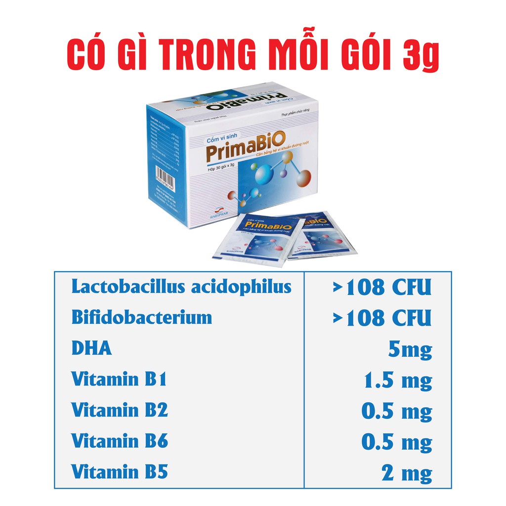 Men tiêu hoá cốm vi sinh Primabio ❤️FREESHIP❤️ Hỗ trợ giảm rối loạn tiêu hoá cho trẻ em và người lớn [Hàng chính hãng] | Thế Giới Skin Care