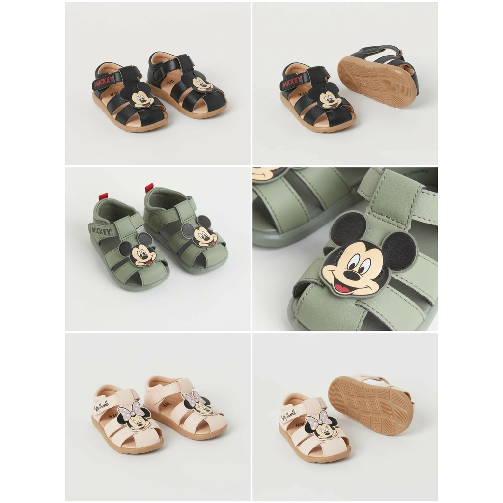 Dép sandal đen mickey HM H&M_hàng chính hãng authentic