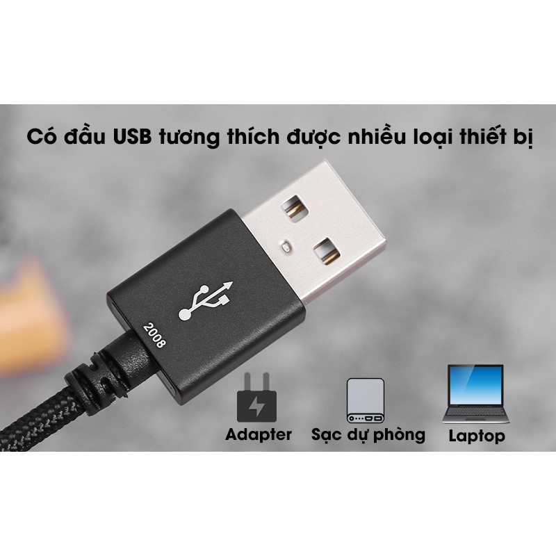 Cáp Lightning MFI 1m Mbest DS950-WB Đen