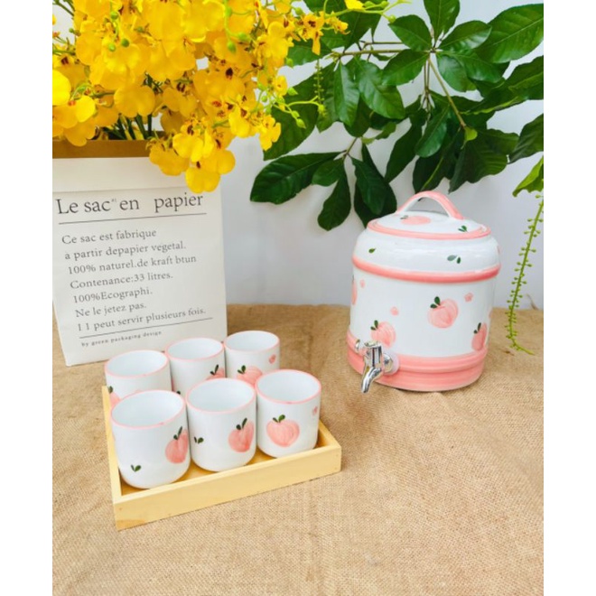 Bình đựng nước 1 5l,2.5l,4l,9l.Hàng vẽ tay gốn sứ Bát Tràng.