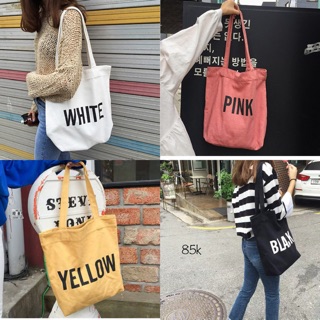 Túi tote, túi vải White Black Yellow Pink