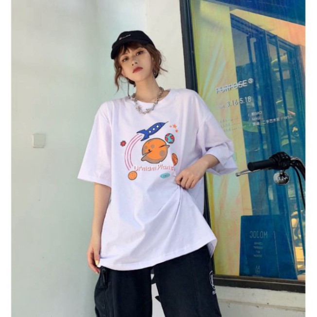 ÁO THUN, ÁO PHÔNG TAY LỠ UNISEX FORM RỘNG PLANET M93 KL SHOP LANANHSHOP