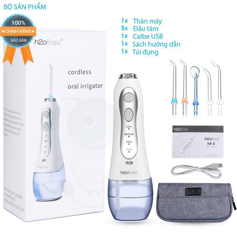 máy tăm nước H2O Floss HF5 {bảo hành 6 tháng} kèm túi du lịch chống sốc