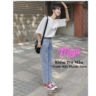 Quần jean bò nữ Phom baggy, jeans ống suông đứng TX-02 style hàn quốc 2021