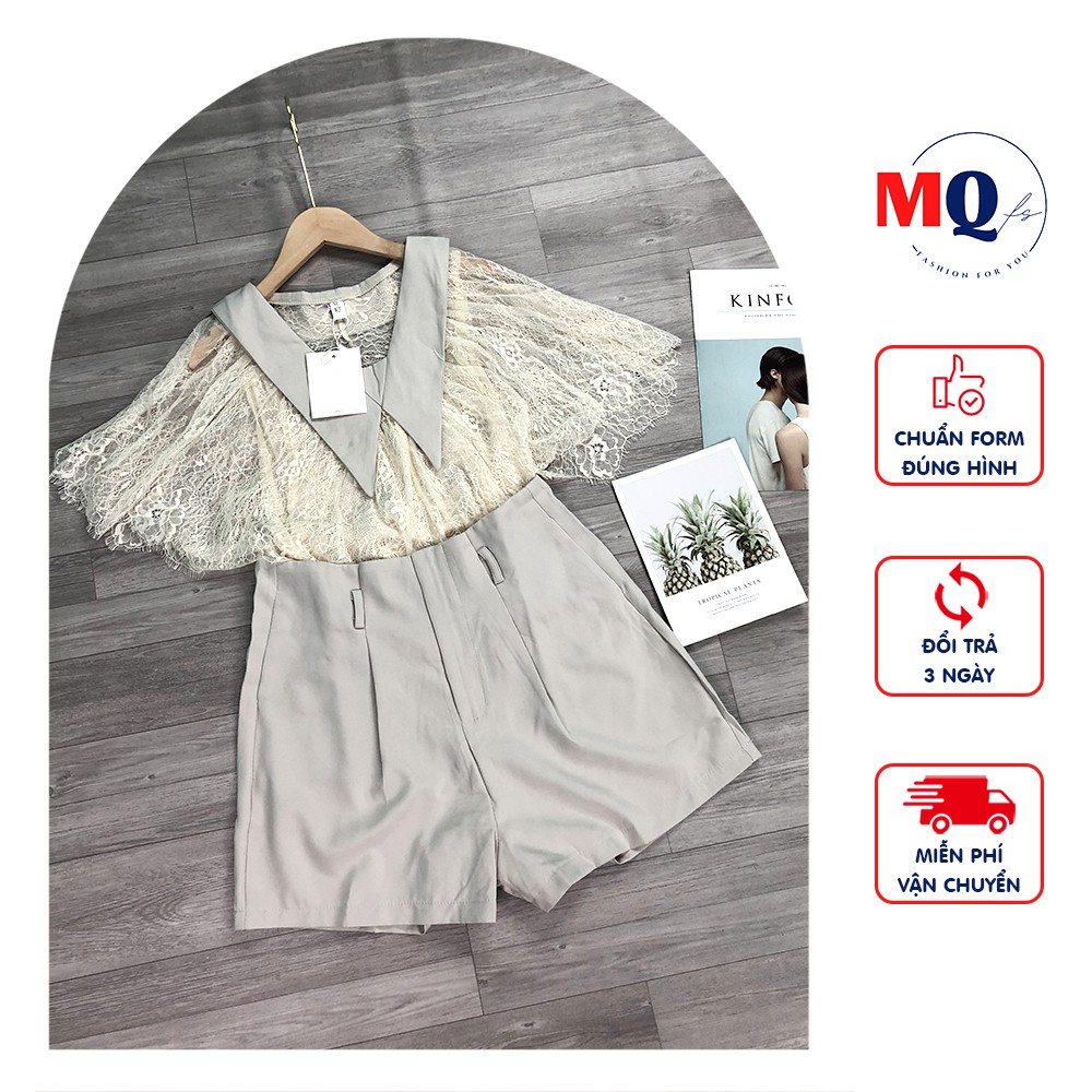 Set áo lưới cổ phối chân váy ngắn MQ CLOTHING đồ bộ thời trang dạo phố thiết kế sang chảnh