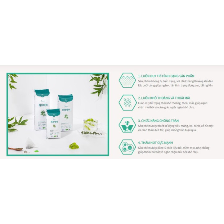 Băng vệ sinh Love U Herbday Thảo Dược Hàn Quốc (đủ size- 10 miếng/ gói)