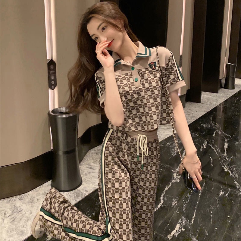 Áo/Quần/Bộ đồ thể thao hai mảnh phong cách retro phương tây thời trang mùa hè 2022