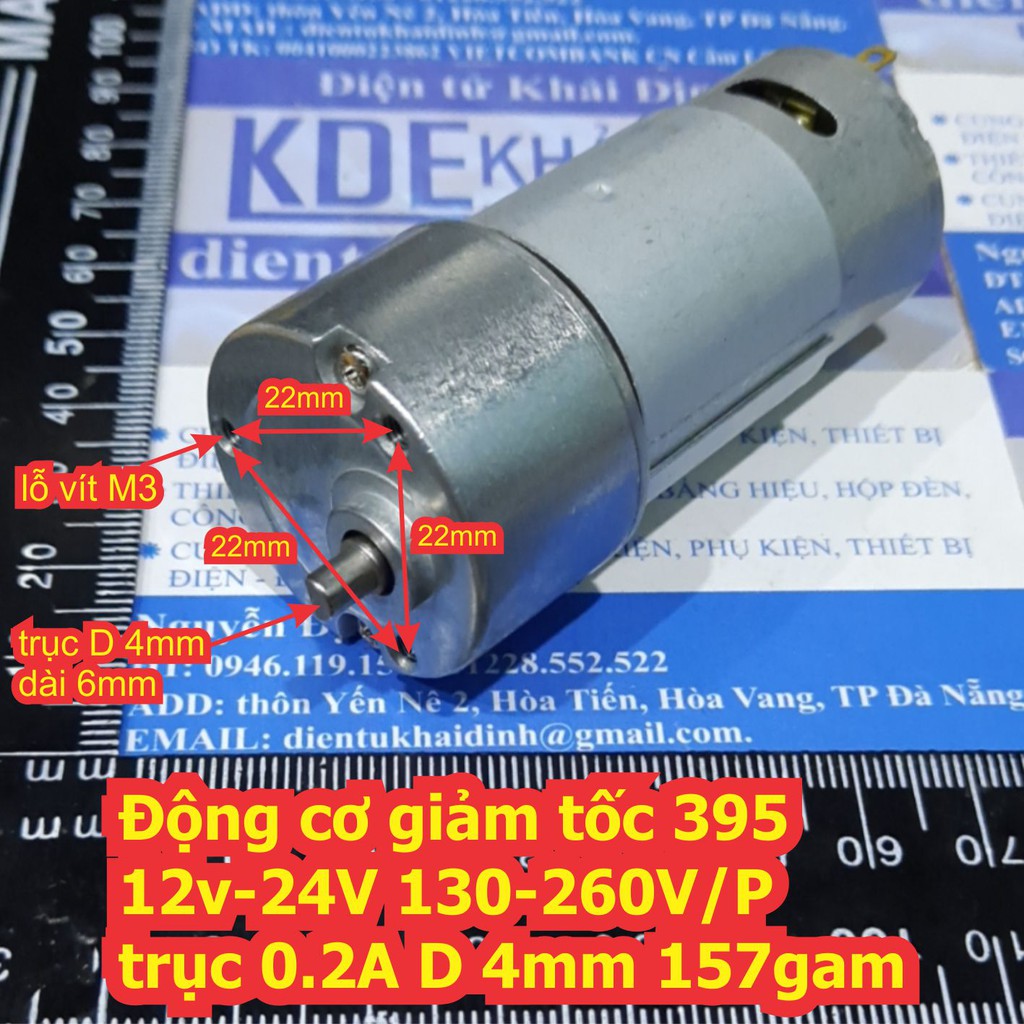 Động cơ giảm tốc 395 12v-24V 130-260V/P trục 0.2A D 4mm 157gam kde6658