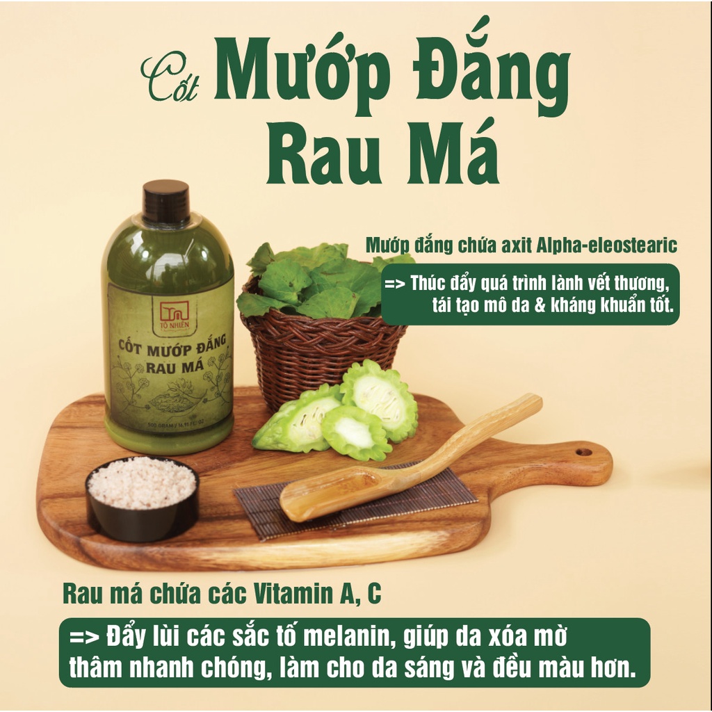 Cốt mướp đắng rau má Tô Nhiên làm trắng da, giảm mụn sạch da toàn thân 500g