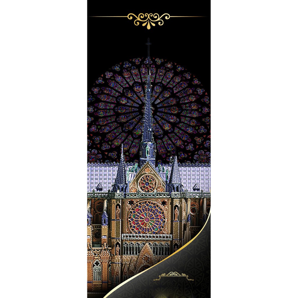 Mô hình lắp ghép kim loại 3d Nhà thờ Đức Bà Paris-cỡ lớn   + tặng kèm 1 mẫu mô hình 60k