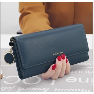 Combo Ví nữ dáng dài phong cách Hàn Quốc kèm móc tròn xinh xắn