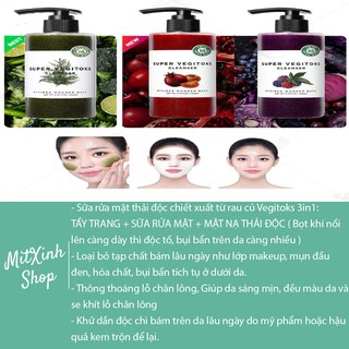 Sữa Rửa Mặt Thải Độc Rau Củ 3 In 1 Super Vegitoks Cleanser