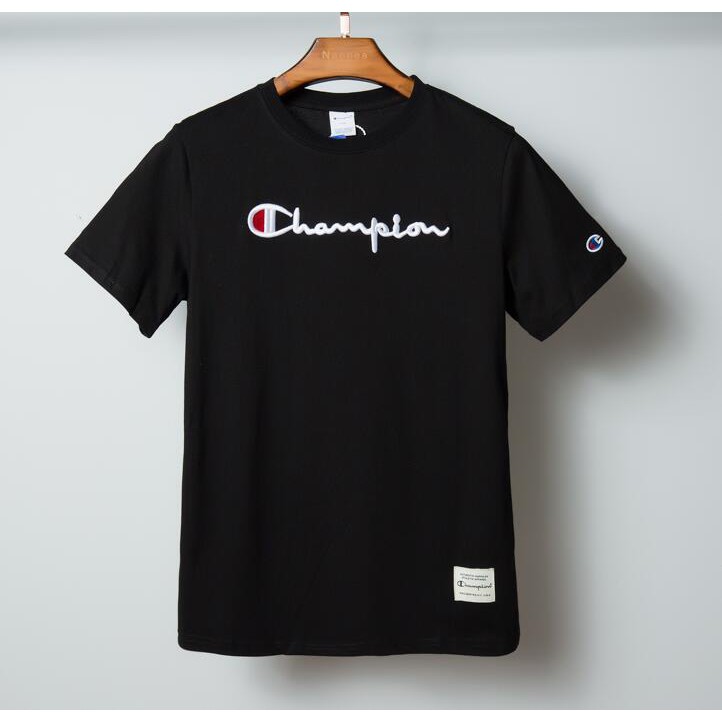 Áo Thun Cotton Tay Ngắn Thêu Chữ Champion Thời Trang Dành Cho Nam Và Nữ