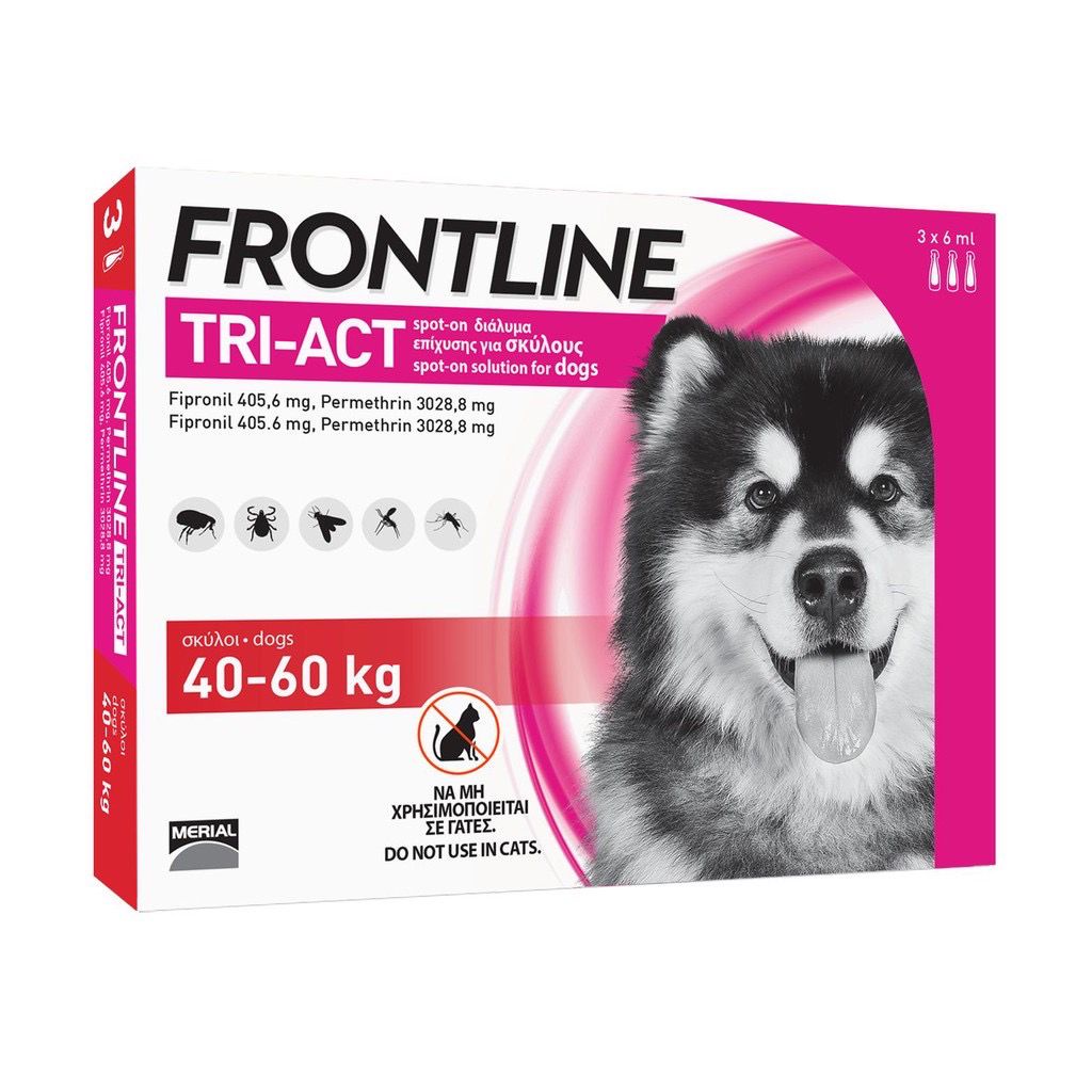 1 tuýp FRONTLINE TRIACT nhỏ gáy diệt ve rận, ruồi muỗi dành cho chó 40-60kg