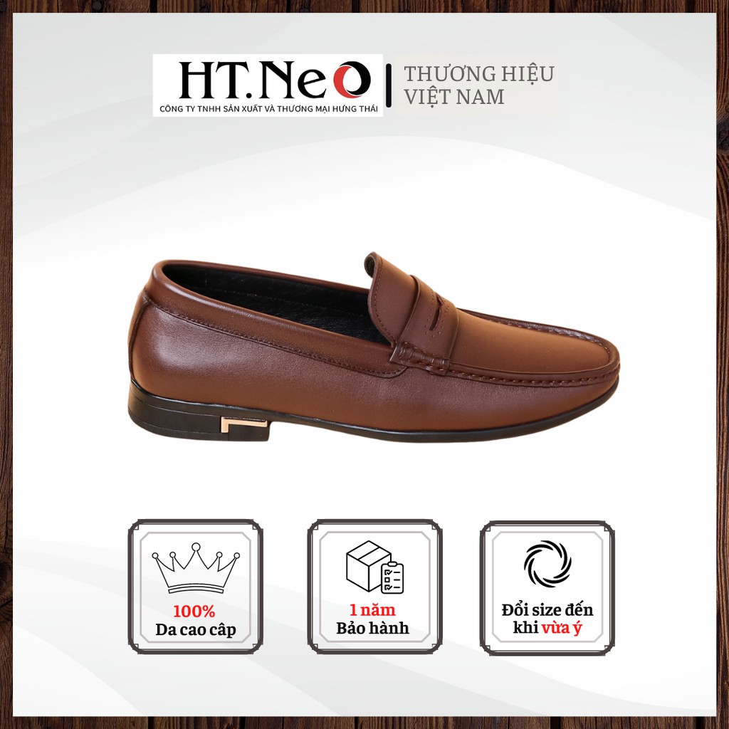 Giày mọi nam da bò - giày nam HT.NEO da bò 100% kiểu dáng nam tính lịch lãm, đường may chắc chắn D36