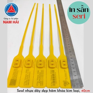 [BIG SALE] 50 seal in sẵn seri - khóa niêm phong kẹp chì dây nhựa hãm thép dây rút dẹt, niêm cửa xe tải, xe bồn, cửa kho