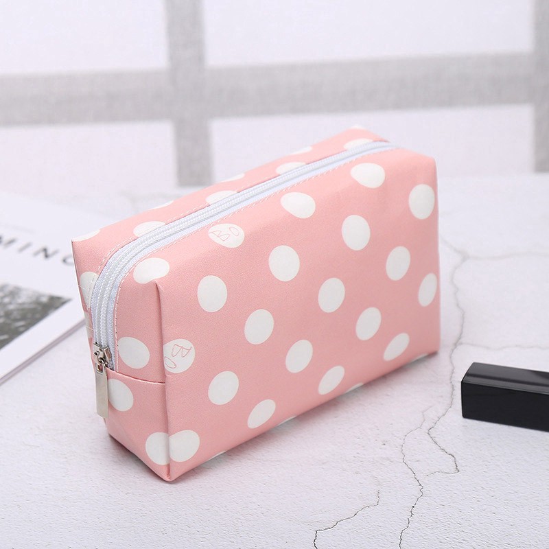 [Hàng mới về] Túi da PU đựng đồ trang điểm phong cách Hàn Quốc