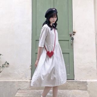 váy kẻ baby doll lưng 3 nơ TKV55 LOLLIE STUDIO