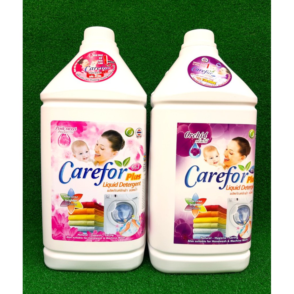 Nước giặt Carefor 3.5L Thái Lan giặt xả đậm đặc, diệt khuẩn, lưu hương thơm lâu, an toàn với làn da nhạy cảm