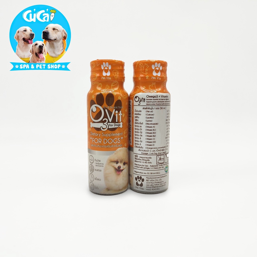 Siro ăn ngon O3vit 50ml bổ sung vitamin và omega-3 cho chó mèo, siro kích thích ăn ngon miệng chó mèo - Củ Cải Pet Shop
