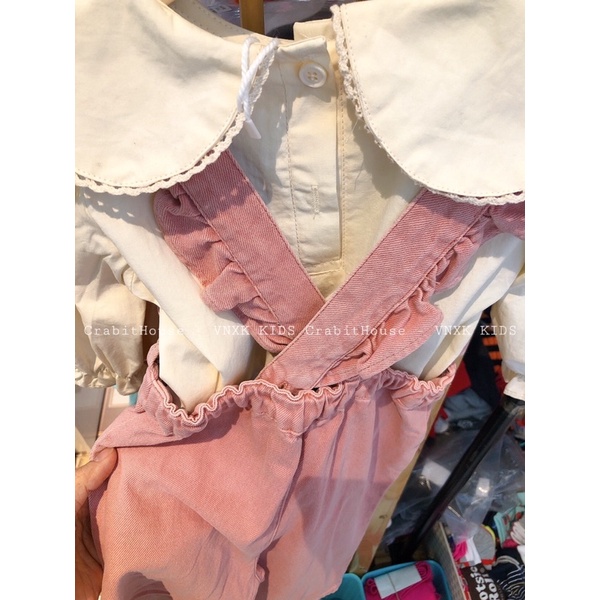 Quần yếm bò màu hồng bé gái Za.ra