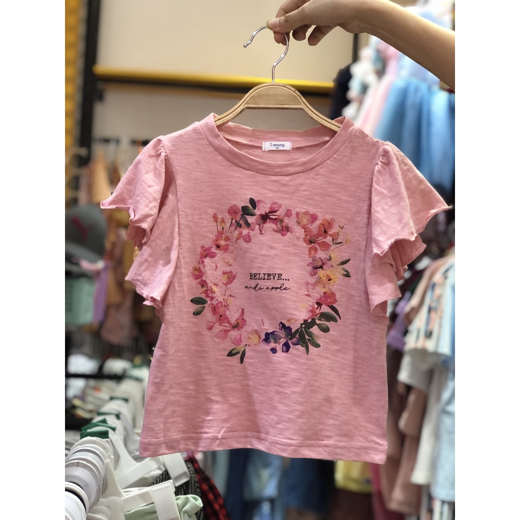 Áo phông bé gái tay cánh tiên