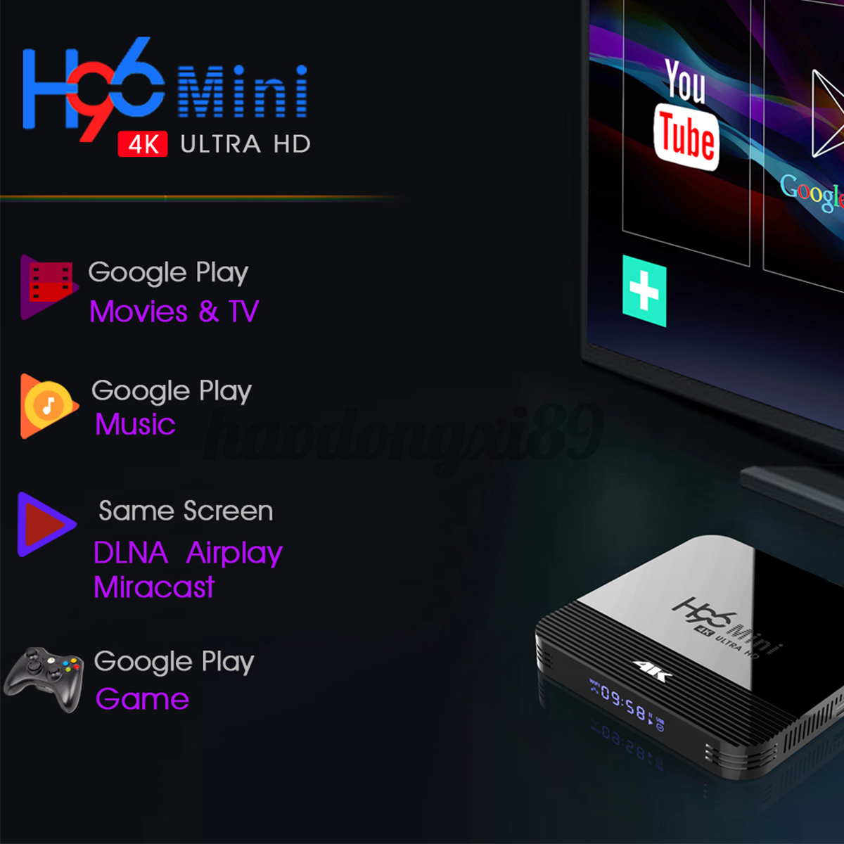 Thiết Bị Chuyển Đổi Thông Minh 4k Ultra Hd Android 9.0 Dual-Wifi Quad Core Bluetooth Smart Tv Box