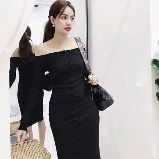 Váy trễ vai dài tay