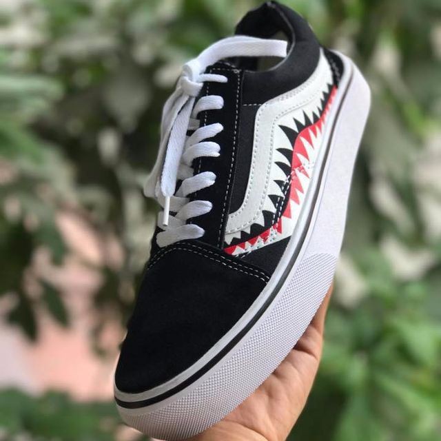 Giày Vans Old Skool Cá Mập ( Custom BAPE SHAKR