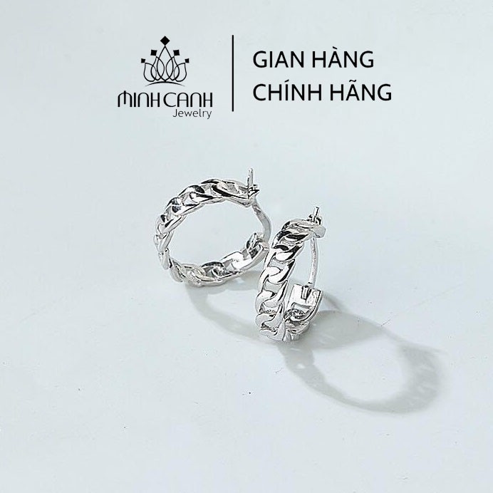 Khuyên Tai Vòng Xích Khóa Bấm - Minh Canh Jewelry