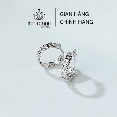 Khuyên Tai Vòng Xích Khóa Bấm - Minh Canh Jewelry